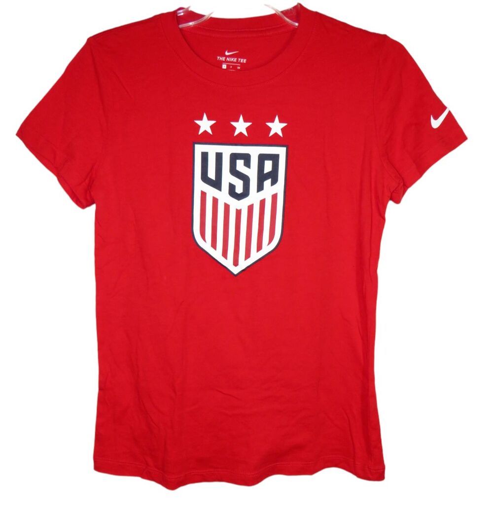 Nike Women's USA Soccer 3 Star Red Cotton Tee Size Small